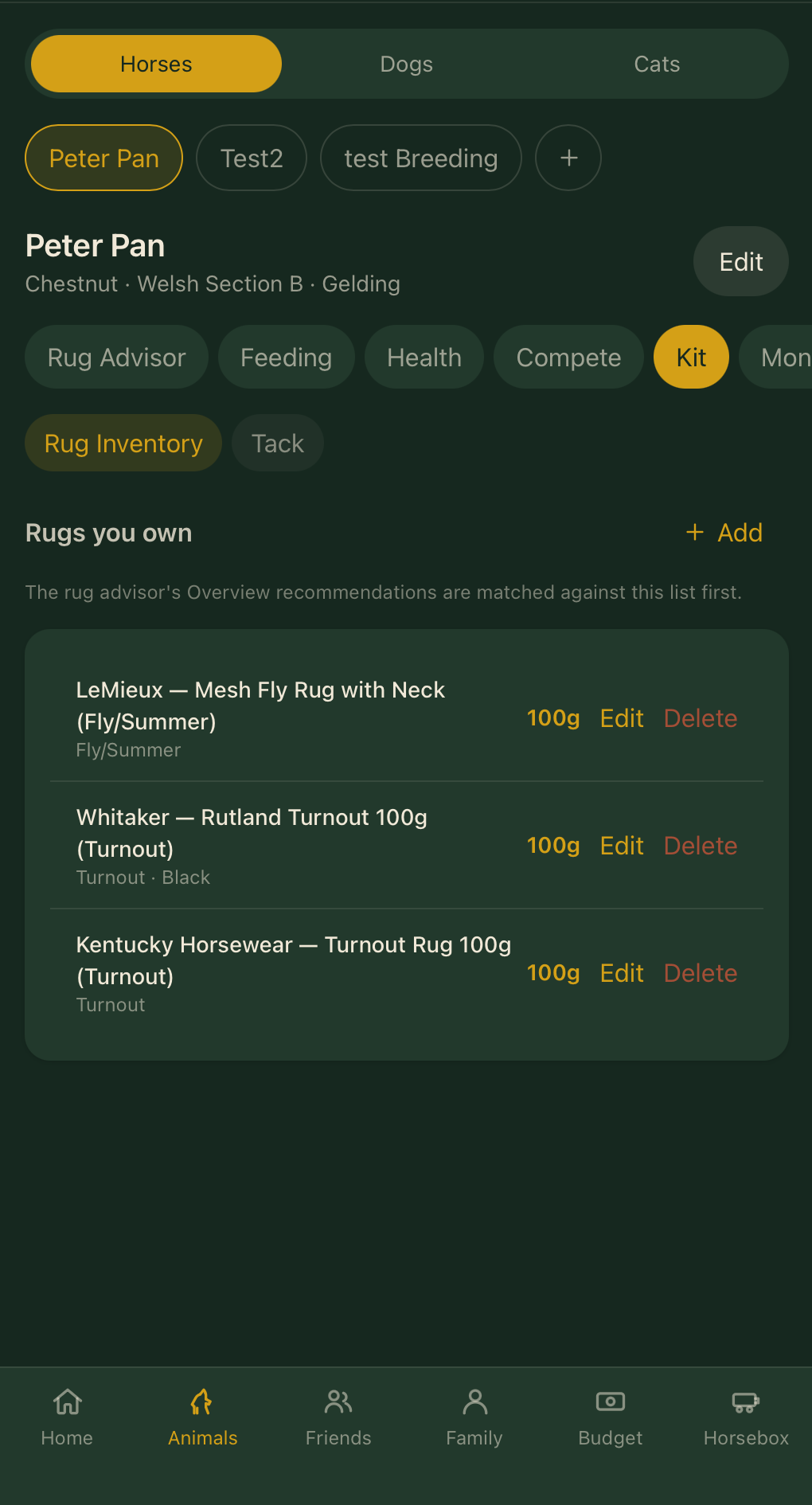 Rug inventory